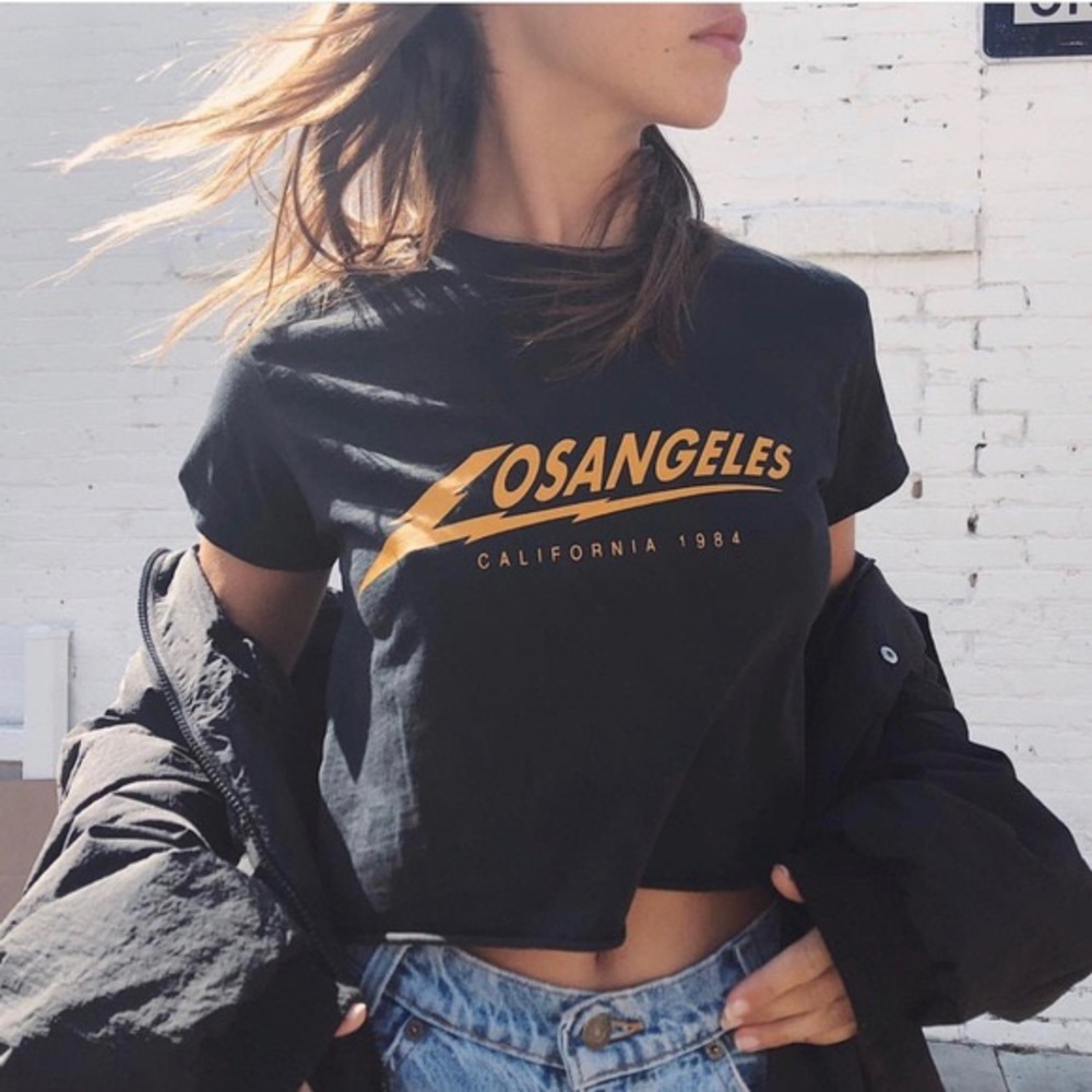 Brandy Melville Los Angeles black Lightning top
